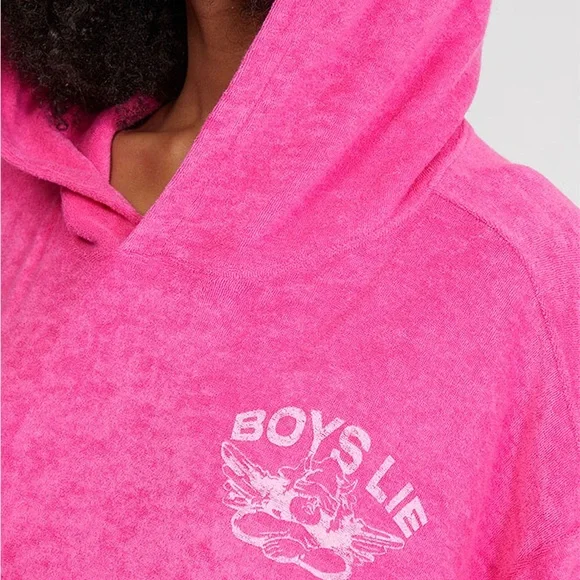 Boys Lie Pink Oversized Crop Sweatshirt & Sweatshort - Picture 2 of 8